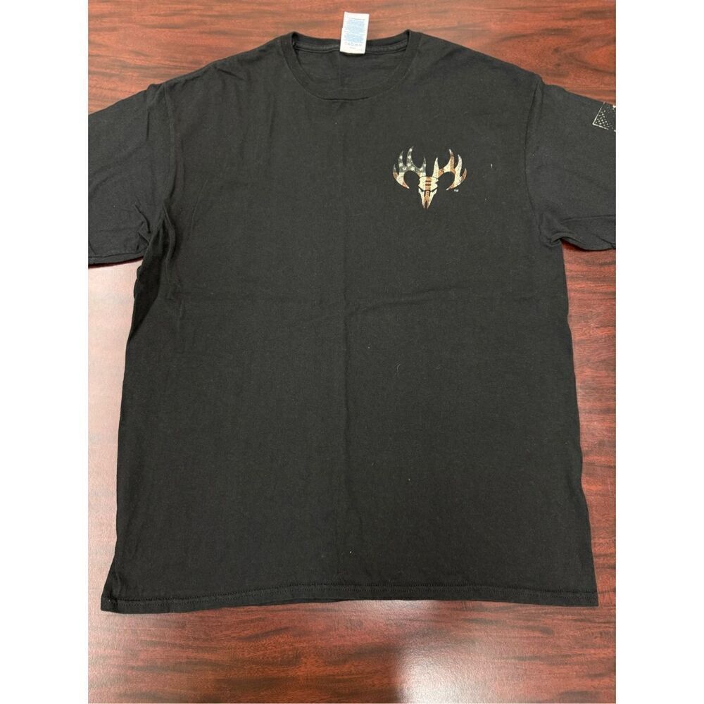 Buck Wear Black Short Sleeve American Flag Tee Size Large